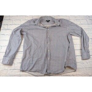 Claiborne Button Up Blue Circle Pattern Size Xl